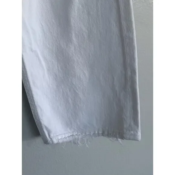 AGOLDE white distressed '90s Ripped mid rise relaxed straight leg denim jeans - Picture 6 of 12